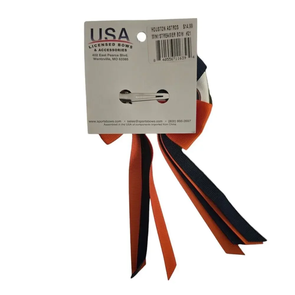 MLB Houston Astros Mini streamer Bow licensed Ponytail #21 Baseball Fan